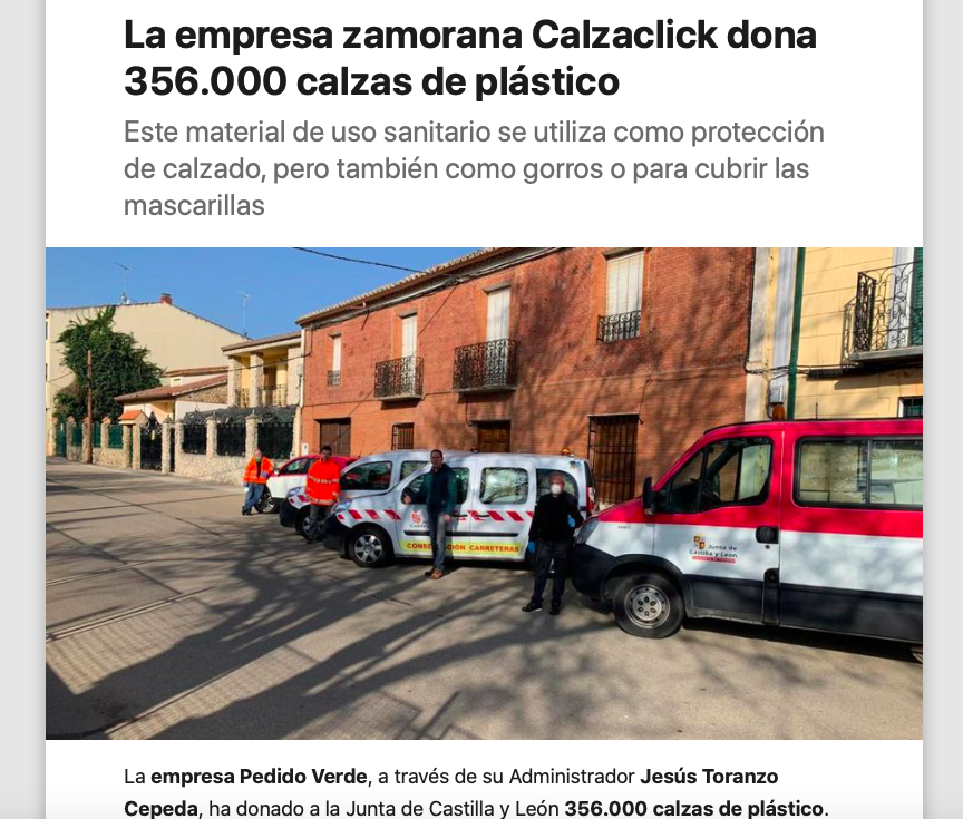 CalzaClick dona a la sanidad pública más de 350.000 calzas desechables